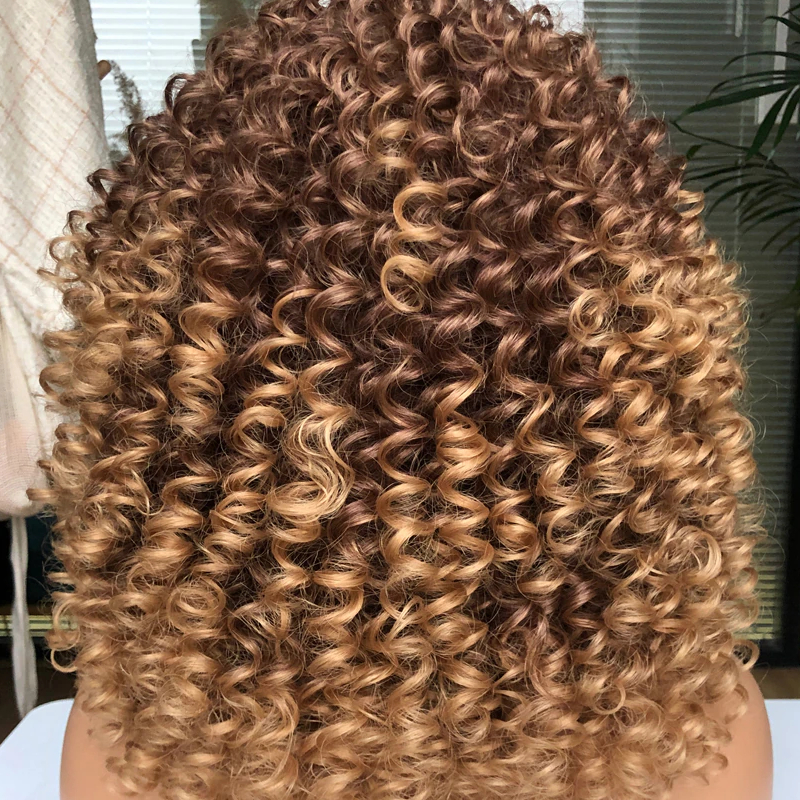 Synthetic Hair Curly Wig with Bang