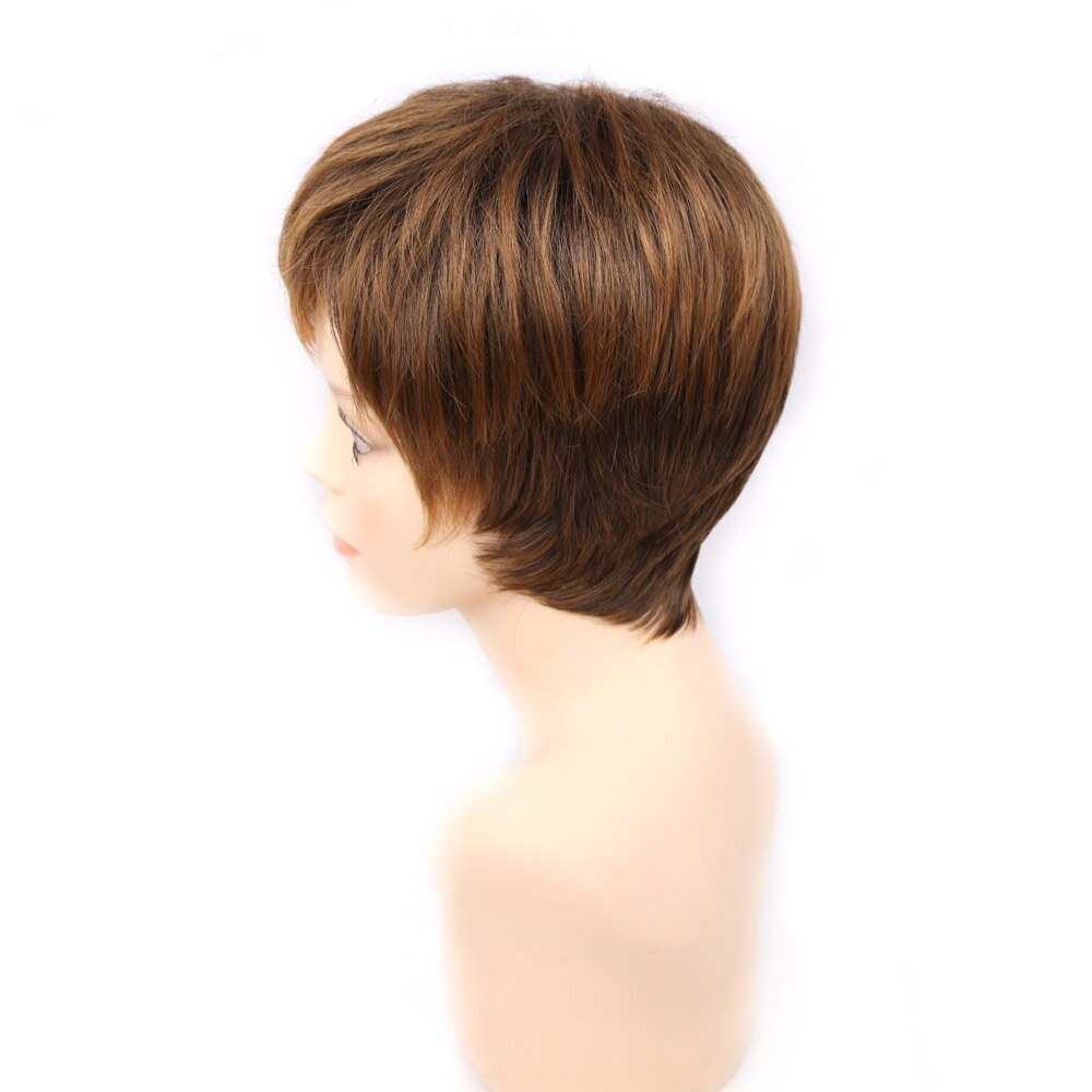 Highlights Short Straight Non-Lace Synthetic Hair Wig